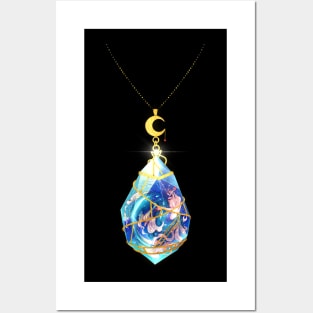 mermaid charm necklace Posters and Art